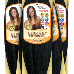 EZBraid Pre-Stretched Braiding Hair 20" Color #1B ( 1pc pack)